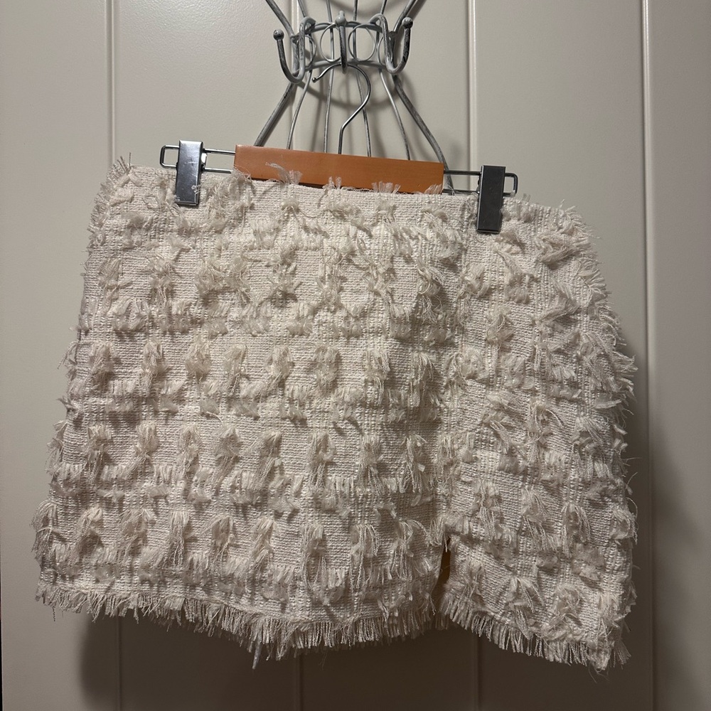 H&M Cream Bubble Mini Skirt Ruffled Cocktail